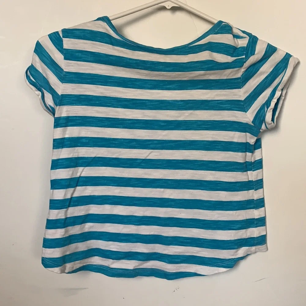 JUSTICE Blue and White Blouse with Flowers